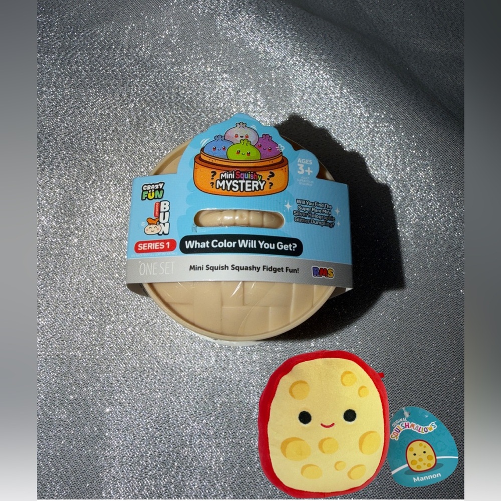 One (1) Mini Mystery Squishy Dumpling Series & One (1) 5" Squishmallows - Mannon